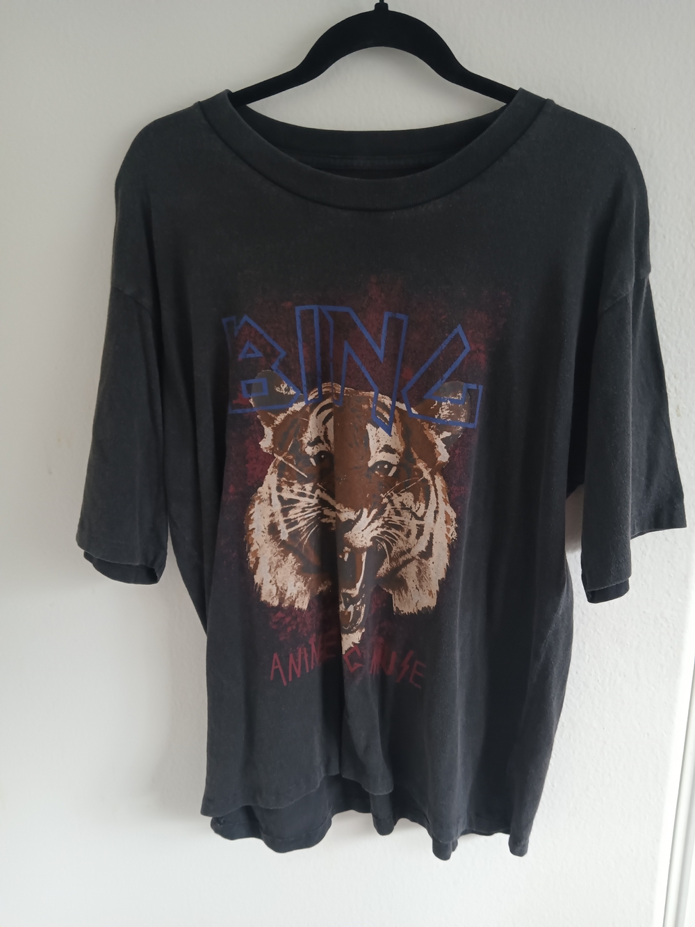 Anine Bing Charcoal Black Crewneck T Shirt